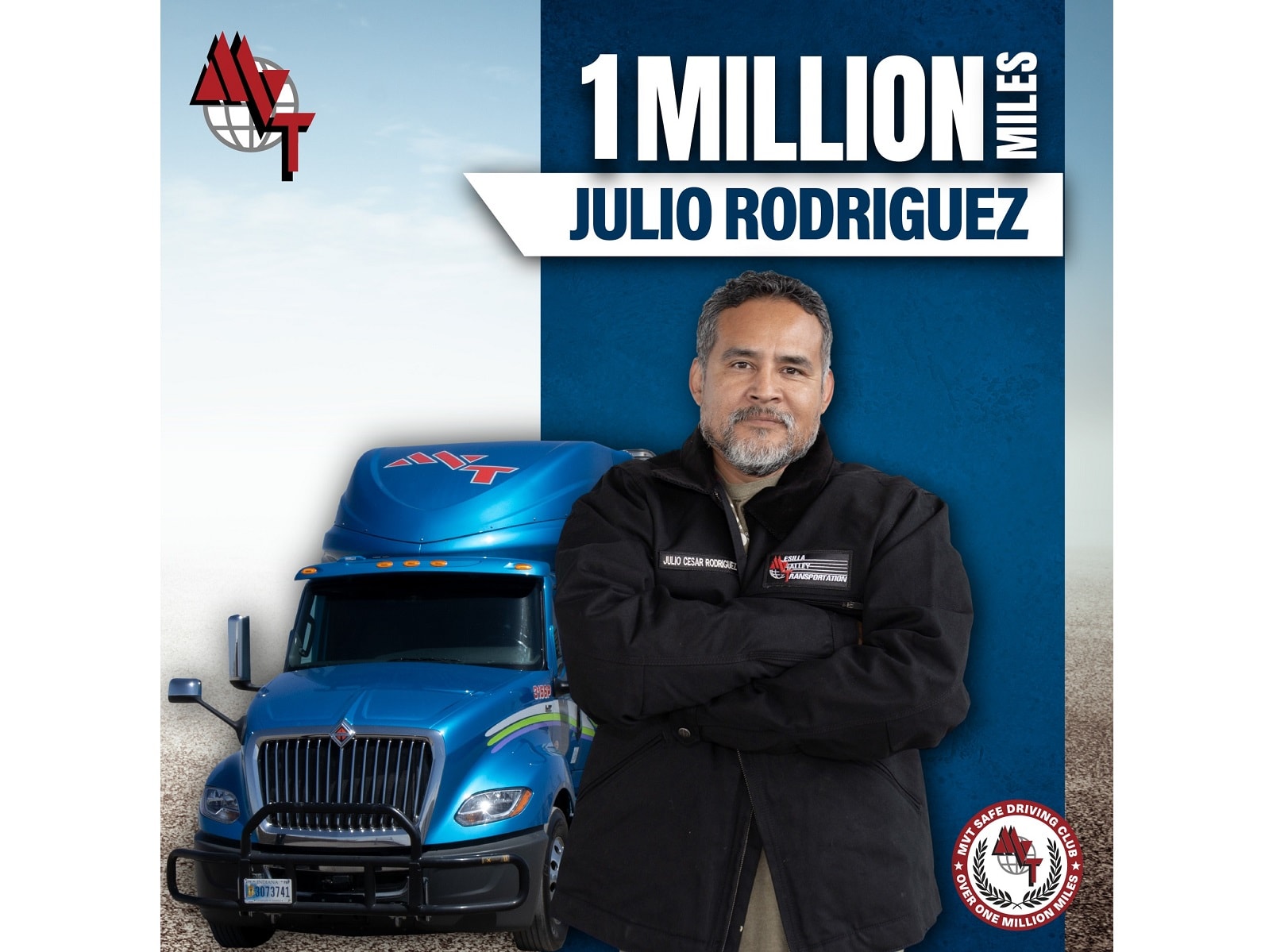 Mesilla Valley driver Julio Rodriguez drives One Million Safe Miles! image