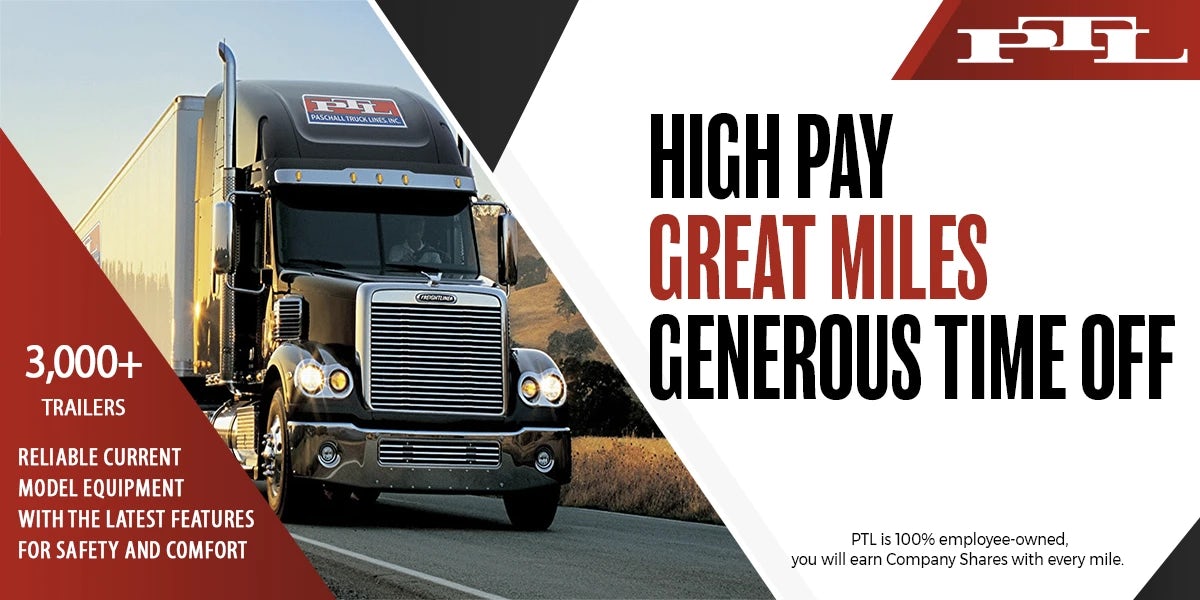 Home Weekly Opportunities - Start at $0.42 CPM base pay after training. Paid Training for Recent CDL-A Graduates. Veteran Appreciation Pay that Won't Cost you Your Benefits Image